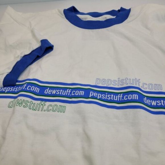 Anvil, Pre-Shrunk, White‎ Ringer Tshirt, Pepsistuff.com, XL - Picture 1 of 6